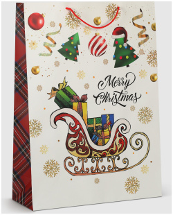 Пакет подарочный Due Esse Christmas decoro scozzese 44x17x61 см 