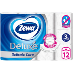 Туалетная бумага Zewa Deluxe Белая  3 слоя 12 рулонов