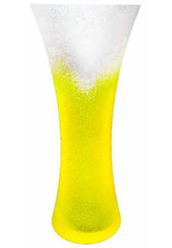Ваза Crystalex neon кракле желтая 34 см 