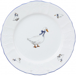 Набор тарелок мелких 25см 6шт Bernadotte декор гуси 