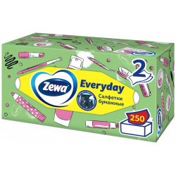 Салфетки бумажные в коробке Zewa Everyday  2 слоя 250 шт