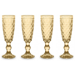 Набор бокалов для шампанского WD Lifestyle Dubai янтарный 150 мл 4 шт 