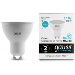 Лампа Gauss Elementary MR16 11W 4100K GU10 