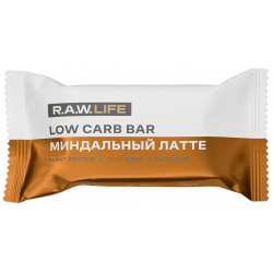 Батончик R A W  Life Low Carb протеиновый Миндальный латте 35 г