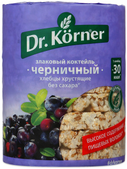 Хлебцы хрустящие Dr  Korner Злаковый коктейль черничный 100 г