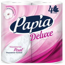 Туалетная бумага Hayat Papia Deluxe 4 слоя рулона 