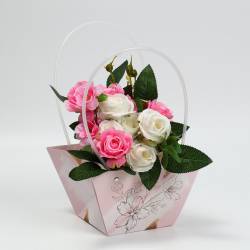 Пакет для цветов Дарите Счастье Нежность 20х12х20  см