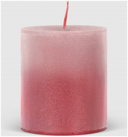 Свеча столбик рустик Home Interiors розовый+лак 7х8 см 