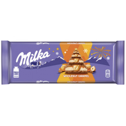 Шоколад молочный Milka с молочной и карамельной начинками обжаренным цельным фундуком 300 г 