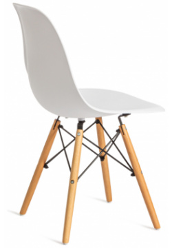 Стул ТС Cindy Chair пластиковый с ножками из бука белый 45х51х82 см TC