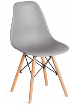Стул ТС Cindy Chair пластиковый с ножками из бука светло серый 45х51х82 см TC 
