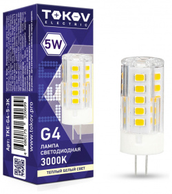 Лампа светодиодная Tokov Electric капсула 5w цоколь G4 теплый свет 