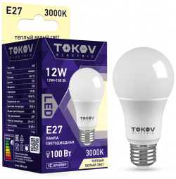 Лампа светодиодная Tokov Electric 12w A60 E27 3000к 