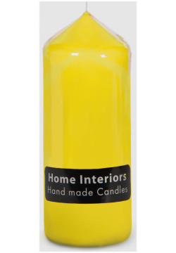 Свеча столбик Home Interiors желтый 7х18 см 