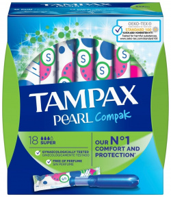 Тампоны Tampax Compak Pearl Super 16 шт 