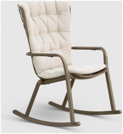 Кресло качалка Nardi folio с подушкой табак+подушка лен 