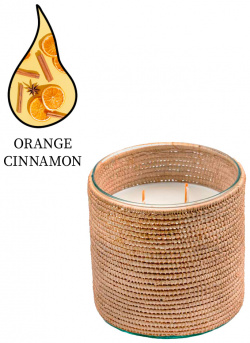 Аромасвеча Nour Bougie Alterna Orange cinnamon рафия бежевая 2400 г Волшебный