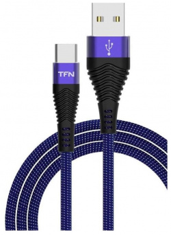 Кабель USB TFN  CFZUSBCUSB1MBL синий/чёрный
