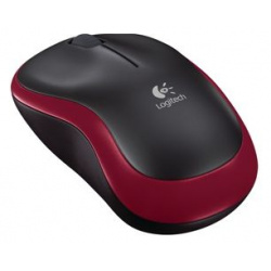 Мышь беспроводная Logitech  Wireless Mouse M185 Black Red USB