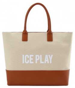 Сумка Ice Play 1395661 7231 шоппер из текстильной ткани в коричневом цвете