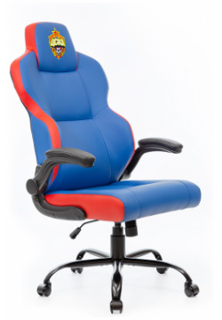 Кресло игровое компьютерное красно синее с эмблемой ПФК ЦСКА 17021402 