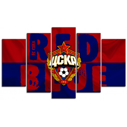 Пятимодульная картина "RED BLUE CSKA" (100x60 см) ПФК ЦСКА 
