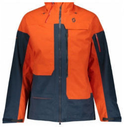 Куртка горнолыжная Scott Jacket Vertic 3L Tangerine Orange/Nightfall Blue