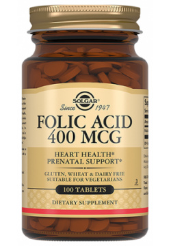 Солгар Фолиевая кислота таб  №100 Solgar Vitamin and Herb
