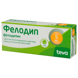 Фелодип таблетки 5мг №30 Ivax Pharmaceuticals 