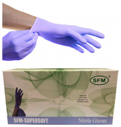 Перчатки SFM Supersoft нитриловые нестерильные М (фиолетово голубые) S F M  Hospital Products