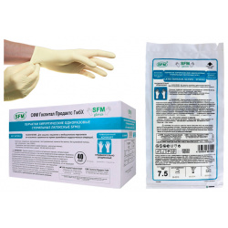Перчатки SFM латексные хирургические стерильные N7 5 (пара) S F M  Hospital Products