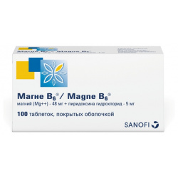 Магне В6 при дефиците магния и витамина B6 таблетки №100 Chinoin 