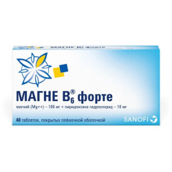 Магне В6 форте при дефиците магния и витамина B6 таблетки №40 Санофи Винтроп Индустрия/Хиноин 