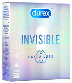Презервативы Durex (№3 инвизибл Extra lube (с доп смазкой)) Reckitt Benckiser 
