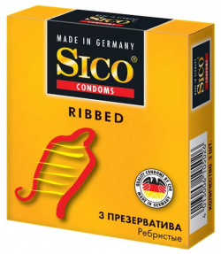 Презервативы SICO (№3 (желтые) ребристые Ribbed) CPR 