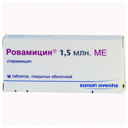 Ровамицин таблетки 1 5ММЕ №16 Aventis Фамар 
