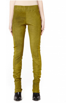 Leather leggings Isaac Sellam Sirene/jaune/ss17 Moss coloured