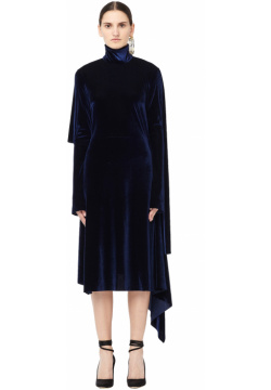 Blue Velvet Panel Midi Dress VETEMENTS WAH18DR7