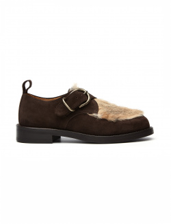 Monk Shoes with Rabbit Fur Decor Hender Scheme ct s smk New take on classic
