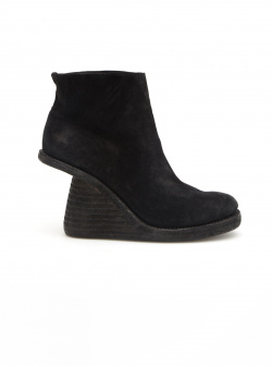Wedge Heel Suede Ankle Boots Guidi 6006/BLKT Black