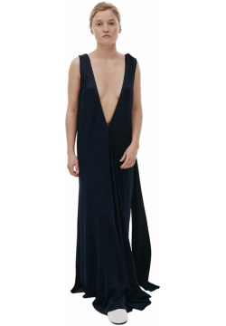 Open Back Remi Dress The Row 4413W1277/navy Floor length evening with
