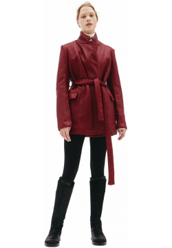 Reguliere Burgundy Jacket with Belt Isaac Sellam Strak/rouge Showcasing flawless