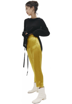 Golden Cropped Trousers Ann Demeulemeester 1902 1406 P 126 018