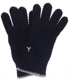Black Wool Embroidered Gloves Ys YC A16 199 3 These black 