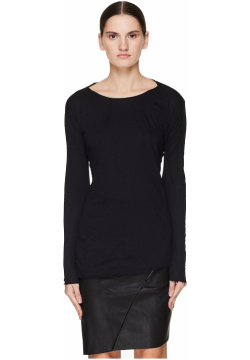 Black Cotton & Cashmere L/S T Shirt Leon Emanuel Blanck DIS W LT 01/blk