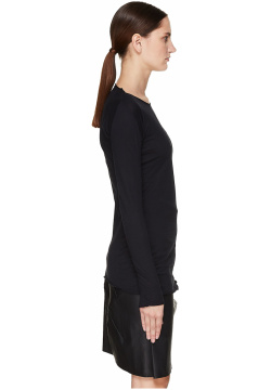 Black Cotton & Cashmere L/S T Shirt Leon Emanuel Blanck DIS W LT 01/blk