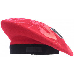 Red Beret With Pink Print 99% IS  NN14 ACC03B/red