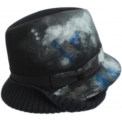 Black Hat With Paint Marks Yohji Yamamoto FR H18 867 1