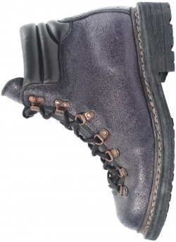 Purple Grained Leather Hiking Boots Guidi 19/N_PURP