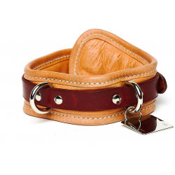 Beige Dog collar Guidi CL01/1006T Length 43 cm